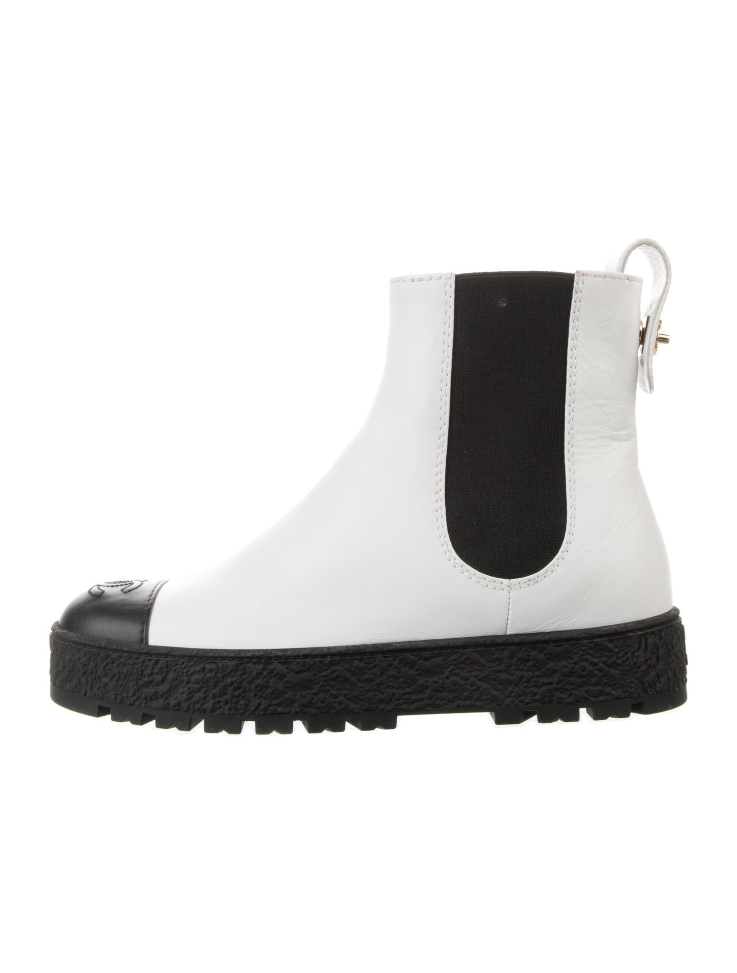 Chanel 2021 Interlocking CC Logo Chelsea Boots